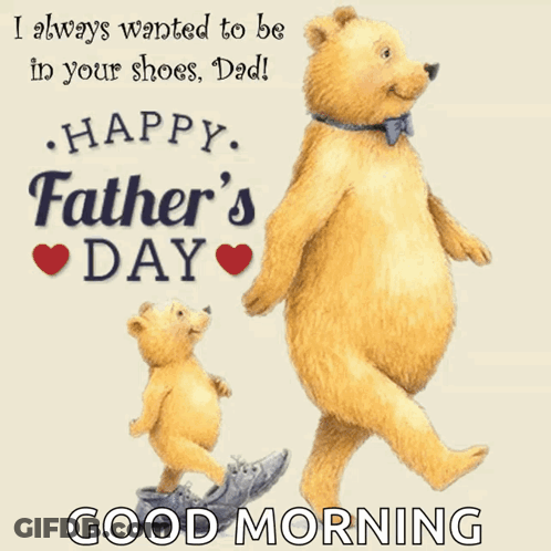 A Father 'S Day Greeting Card With Two Teddy Bears GIF