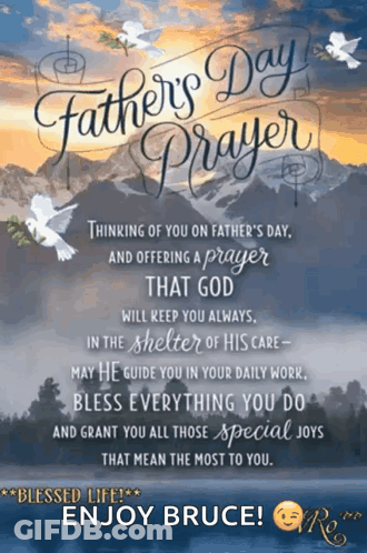 A Father 'S Day Prayer Is Written On A Poster GIF
