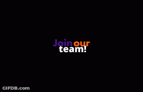 A Fedex Logo That Says Join Our Team On A Black Background GIF