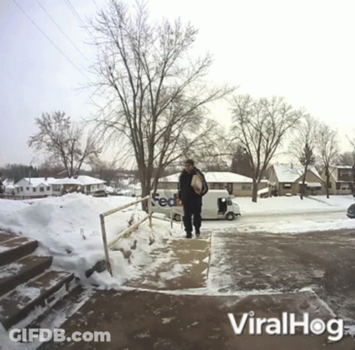 A Fedex Truck Is Parked On The Side Of The Road GIF