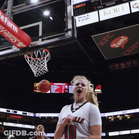 A Female Basketball Player Wearing A Number 10 Jersey GIF
