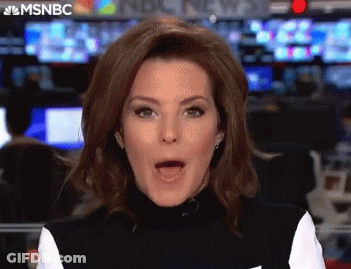 A Female News Anchor Is Making A Funny Face In Front Of A Msnbc Logo GIF