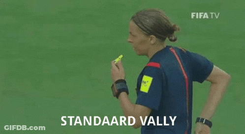 A Female Referee Is Giving A Red Card To A Soccer Player On A Soccer Field . GIF