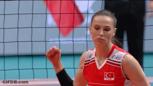 A Female Volleyball Player Wearing A Turkish Jersey GIF