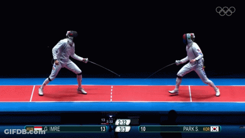 A Fencing Match Between G. Imre And Park S. Kor GIF