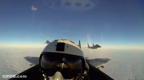 Fighter Jet Flying With Two Other Jets GIF