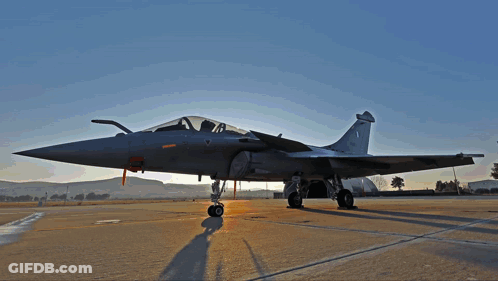 Fighter Jet Parked On Runway GIF