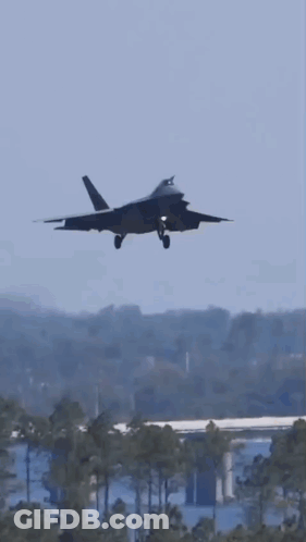 A Fighter Jet Is Sitting On A Runway With A Caption That Says Usairforce GIF
