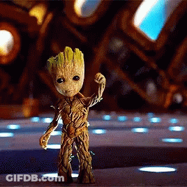 Groot Figurine Standing On Floor GIF