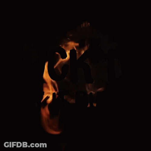 A Fire Background With The Words Fuck It Let It Burn GIF