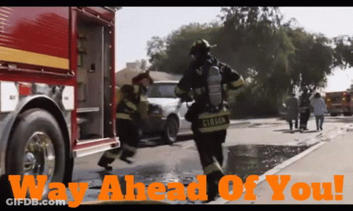 A Firefighter With Gibson Written On His Uniform GIF