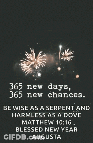 A Firework Display With A Quote From Matthew 10:16 GIF