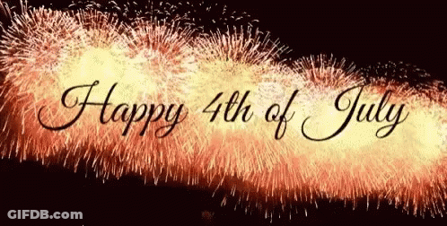 A Firework Display With The Words Happy 4Th Of July GIF