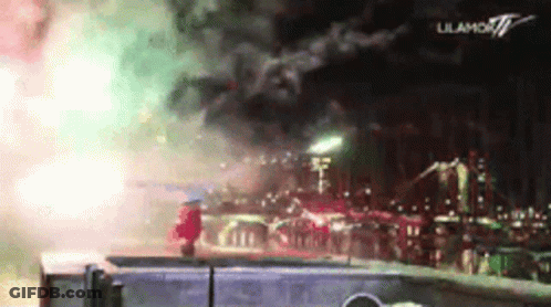 A Fireworks Display Is Being Shown On A Tv Channel GIF