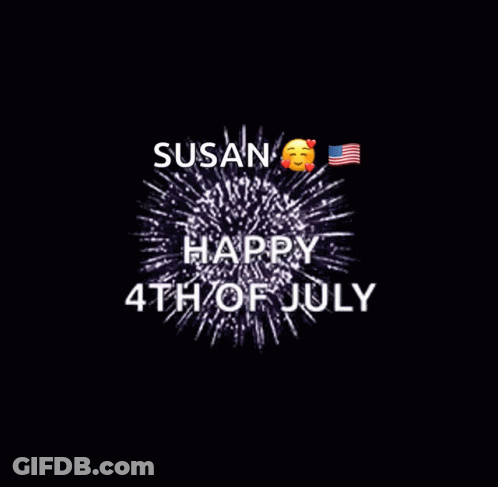 A Fireworks Display That Says Happy 4Th Of July On It GIF