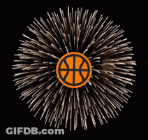 A Fireworks Display With A Circle With The Letter G On It GIF