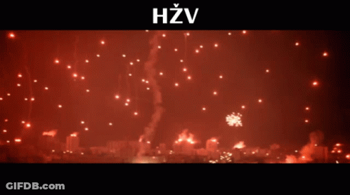 A Fireworks Display With The Letters Hzv Visible GIF