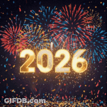 Fireworks Display With 2026 GIF