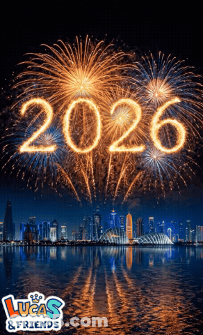 A Fireworks Display With The Number 2026 Written In The Sky GIF