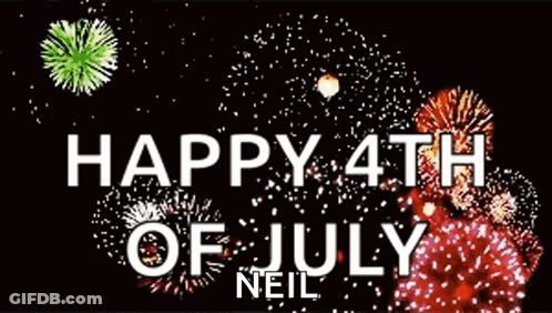 A Fireworks Display With The Words Happy 4Th Of July GIF