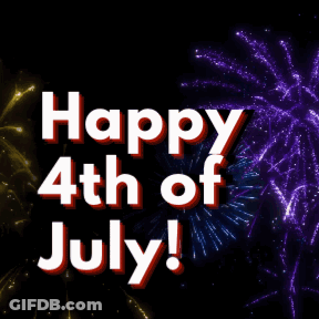 A Fireworks Display With The Words " Happy 4Th Of July " GIF