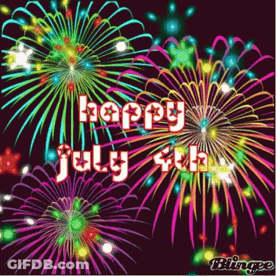 A Fireworks Display With The Words Happy July 4Th On It GIF