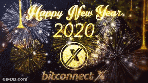 A Fireworks Display With The Words Happy New Year 2020 On The Bottom GIF