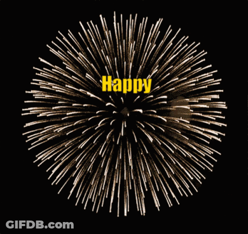 A Fireworks Display With The Words Happy New Year 2020 GIF