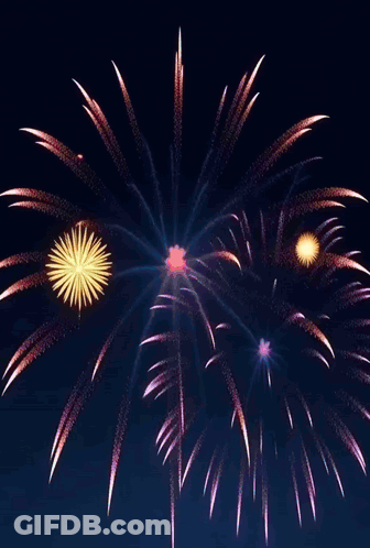 A Fireworks Display With The Words Happy New Year 2020 GIF