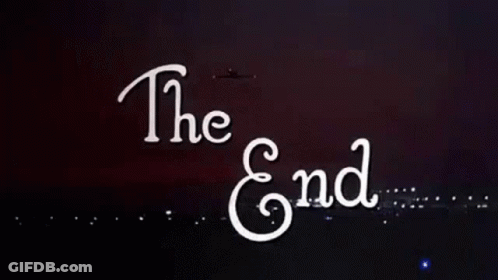 A Fireworks Display With The Words `` The End '' Written On It GIF