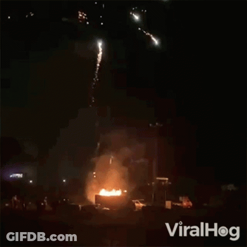 A Fireworks Display With The Words Viralhog Written On The Bottom GIF