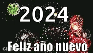 A Fireworks Display With The Year 2024 In White Letters GIF