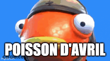 A Fish With Big Eyes And The Words Poisson D ' Avril Written On It GIF