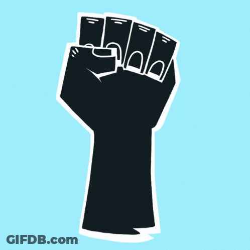 A Fist With The Words Today We Mourn Tomorrow We Fight GIF