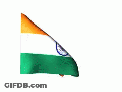 A Flag Of India Is Waving In The Wind On A White Background GIF