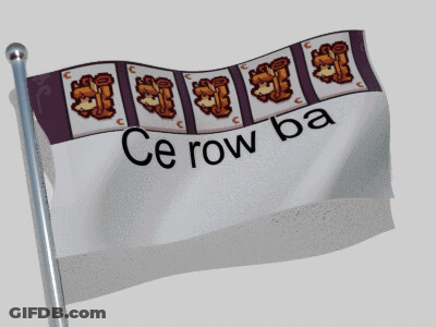 A Flag That Says Ce Row Ba Is Flying In The Wind GIF
