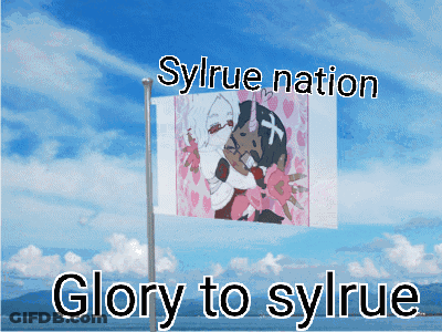A Flag That Says Glory To Sylrue Is Flying In The Sky GIF