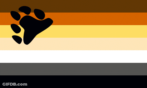 A Flag With A Black Paw Print In The Center GIF