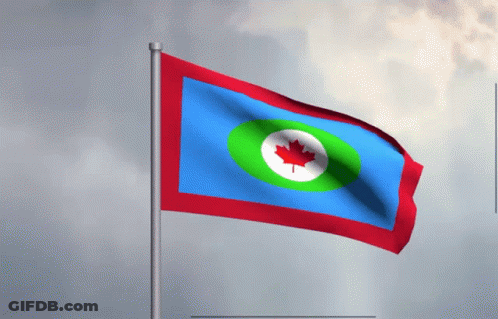 A Flag With A Canadian Maple Leaf In The Center GIF