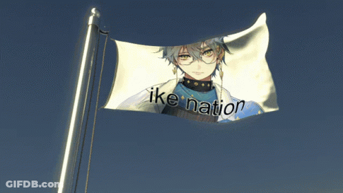 A Flag With A Picture Of A Boy And The Words Ike Nation GIF