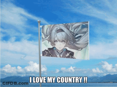 A Flag With A Picture Of A Girl And The Words " I Love My Country " GIF