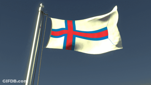 A Flag With A Red And Blue Cross On It GIF
