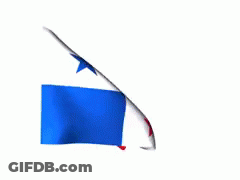 A Flag With A Red White And Blue Star On It GIF