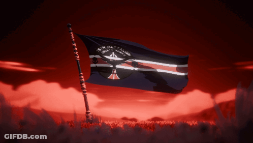 A Flag With The Word Battalion Written On It GIF