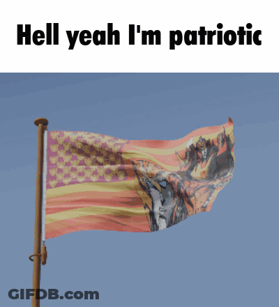 A Flag With The Words Hell Yeah I 'M Patriotic On The Top GIF
