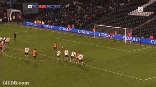 A Flamingo Soccer Player Celebrates A Goal During A Game GIF