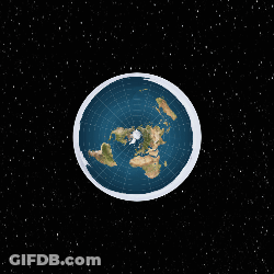 A Flat Earth Is Shown In Space With A Black Background GIF