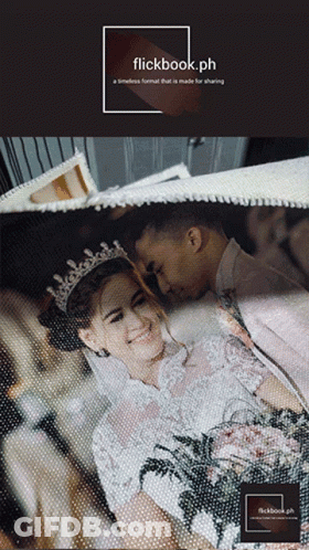 A Flickbook.ph Ad With A Bride And Groom GIF