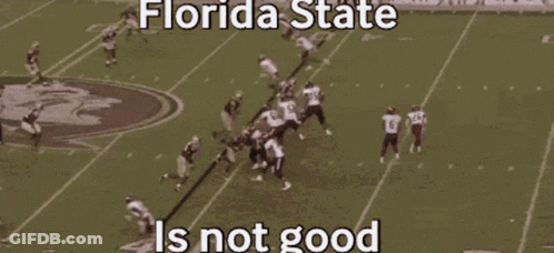A Florida State Football Game Is Being Played On A Field . GIF
