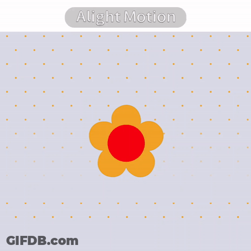 A Flower With A Red Center Is Surrounded By Orange Dots And The Words Alight Motion Below It GIF